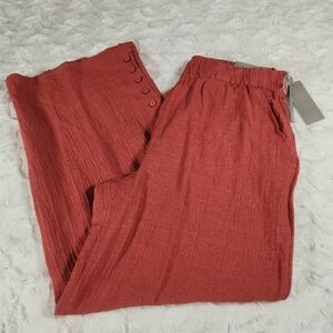 New Soft Surroundings Oceo Gauze Wide-Leg Pants